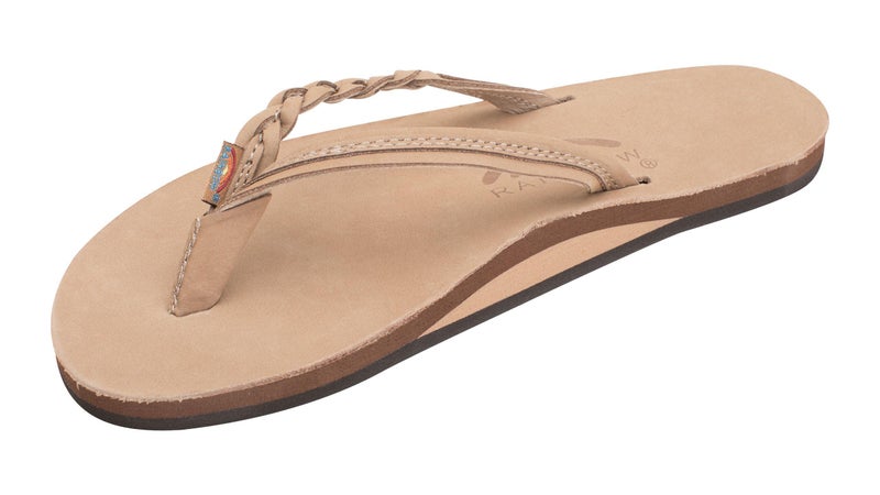 Rainbow Sandals Womenâ€™s Flirty Braidy Premier Leather w/Single Braided Strap, Sierra Brown, 5.5-6.5 - Image 1